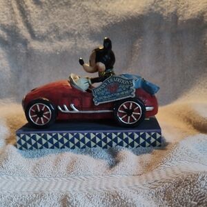 Disney Traditions Mickey Mouse in Red and Blue Car